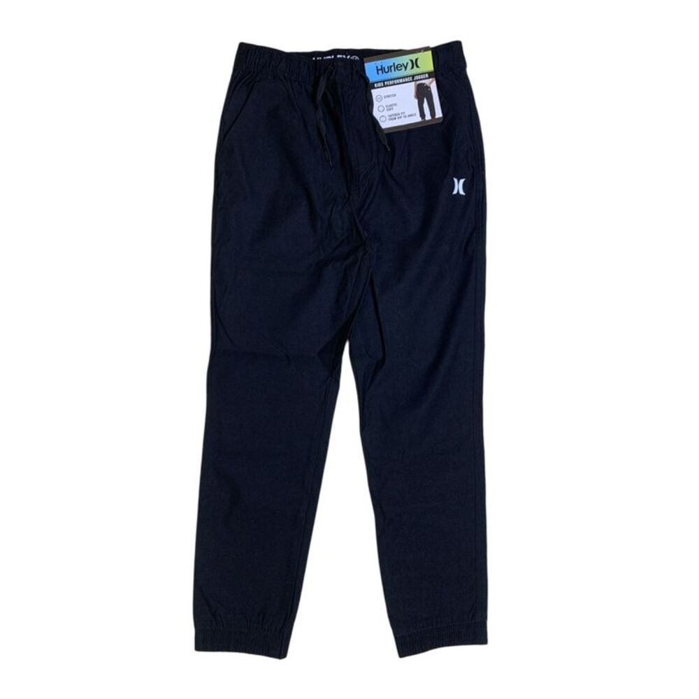 Black - Hurley Boys Performance Jogger, Stretch Material, Tapered Fit with Elast